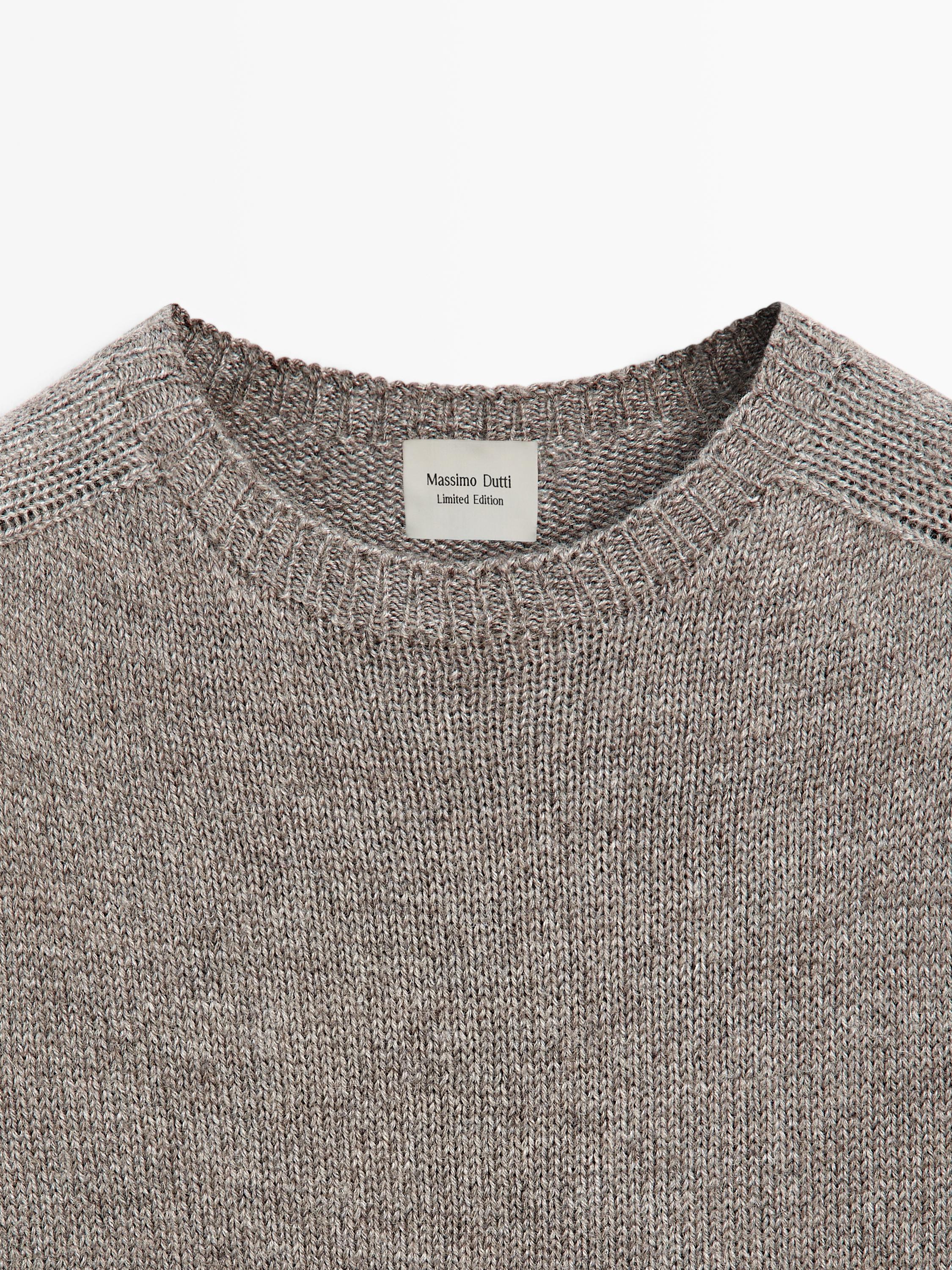 Short sleeve knit alpaca and silk sweater - LIMITED